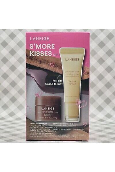 Laneige S'more Kisses Set Vanilla Lip Glowy Balm Chocolate Mask
