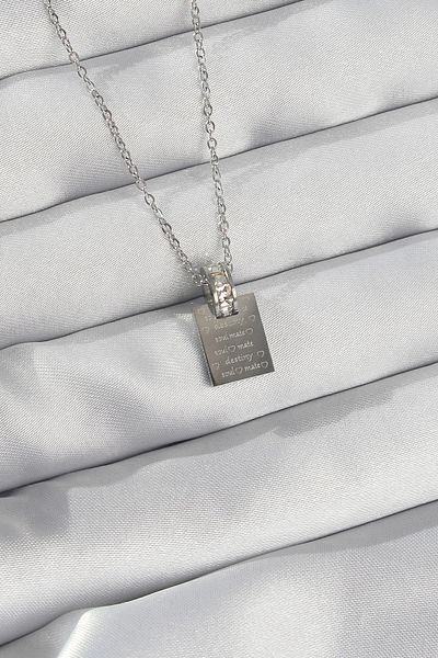 Skygo Zircon Stone Silver Color 316L Love Letter Necklace - TJ-BKO8908