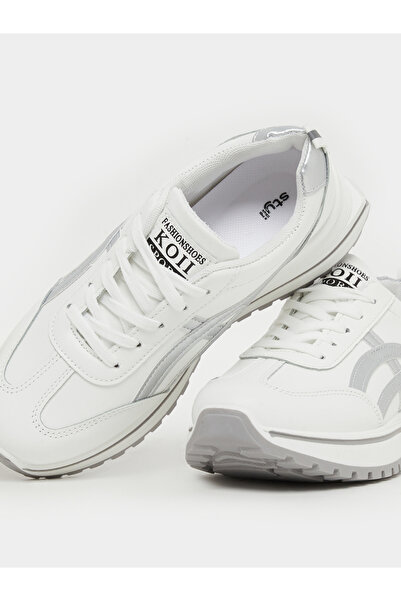 Styli Round Toe Lace-Up Chunky Sneakers with Back Pull Tab