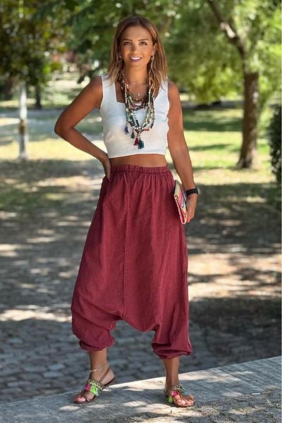Nevin Kaya Moda Burgundy Piece Dye Shalwar