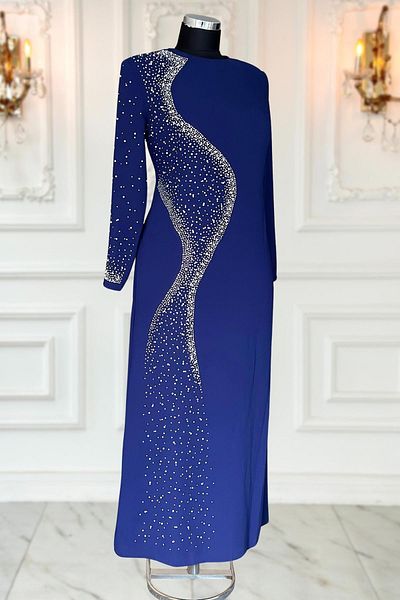 Modaviki Βραδινό φόρεμα Didar Hijab Navy Blue ISR1034