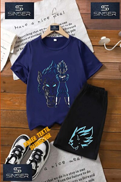 SS SİNSER Tricou cu gât rotund cu imprimeu special „WOLF MAN BLUE SHADE” UNIS...