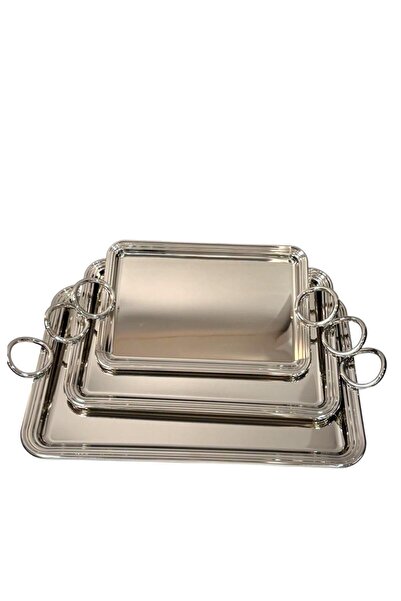 aljahwari طقم طفرية تقديم 3 حبات يد دائري فضي نيكل