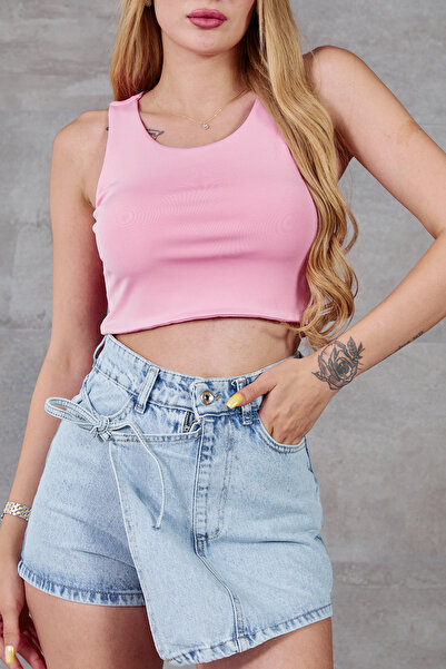 DPARİS Thick Strap Crop Scuba Tank Top