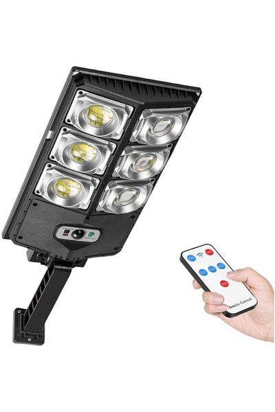 Toybox مصابيح الشوارع بالطاقة الشمسية 180 مصباح LED فائق السطوع يعمل بالطاقة الشمسية ومصباح شارع خارجي مزود بثلاثة أوضاع إضاءة استشعار الحركة