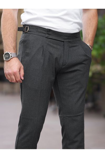 BASEL.CO Old Money Pleated Lycra Fabric Trousers