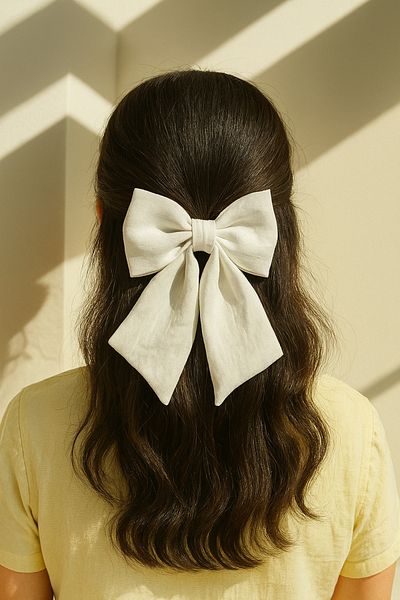 AGAPI White Women's Ribbon Buckle Bow Buckle
