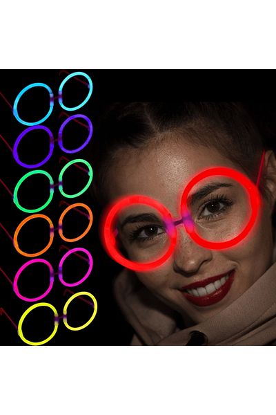 Orkun MANDIRACILAR Glow Stick Στρογγυλά Γυαλιά Πάρτυ 6 Τεμαχίων