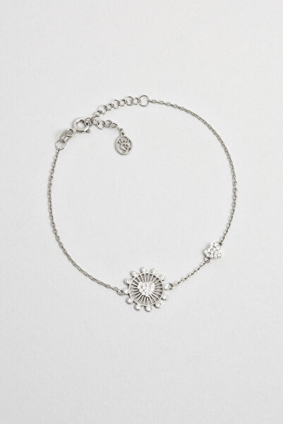 So CHIC... Aşkın Büyüsü 18 Ayar Beyaz Altın Kaplama 19 Cm Gümüş Bileklik