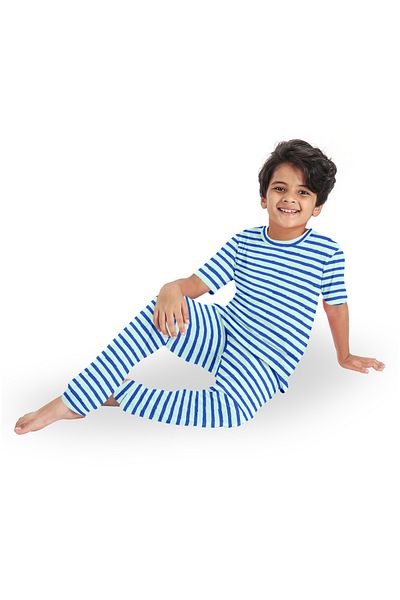 LAUREN SMITH Kids Boys' 100% Cotton Loungewear Set –Trendy Top and Pajama Bottom with Playful Prints