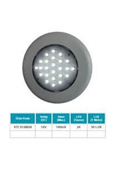 Sanel TAVAN LAMBA 12v 24v LEDLİ 6500K BEYAZ (SU GEÇİRMEZ) (100 MM) (BUTONSUZ)...