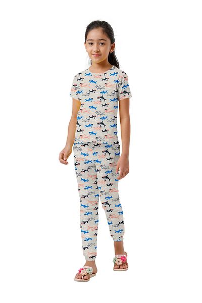LAUREN SMITH Kids Boys' 100% Cotton Loungewear Set –Trendy Top and Pajama Bottom with Playful Prints