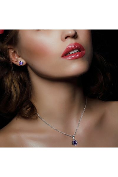 SIC MODA Stainless steel necklace and earrings set Sic Moda 4109