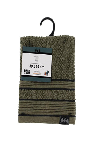 Tendance منشفة وجه ناعمة من القطن الفاخر ثنائية اللون باللونين الكاكي والأخضر والأسود