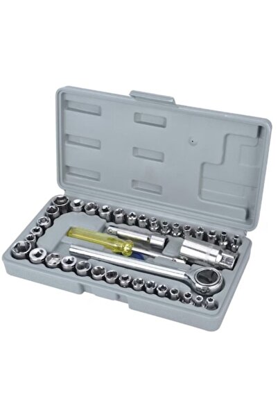 Rovitech Trusa multifunctionala cu 40 de piese, tubulare cu clichet din otel, 24x12 cm