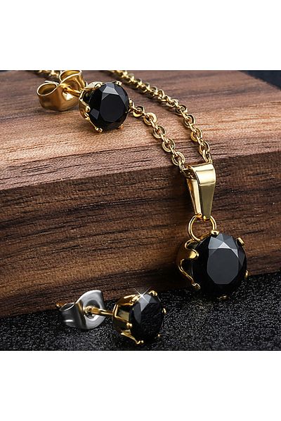 SIC MODA Stainless steel necklace and earrings set Sic Moda 4109