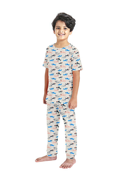 LAUREN SMITH Kids Boys' 100% Cotton Loungewear Set –Trendy Top and Pajama Bottom with Playful Prints