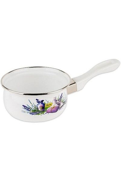 BANQUET Enamel saucepan with handle, 14 cm, Banquet Lavender