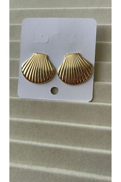 Goche Minimal Earrings with Gold Color Mussel Shell Design – Summer Women's Jewelry