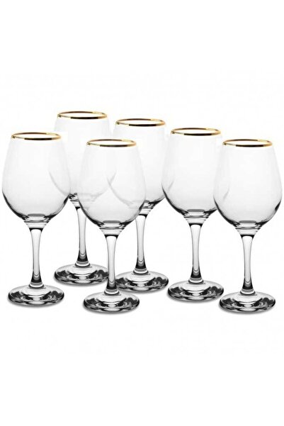 Paşabahçe Set 6 glasses for white wine Pasabahce Amber Golden Touch, glass, 360ml