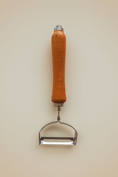 Metler مقشرة بمقبض خشبي من الفولاذ المقاوم للصدأ من الدرجة الأولى - مقشرة ومب...