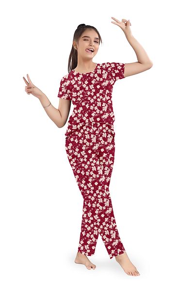 LAUREN SMITH Kids Cotton Loungewear Set – Comfortable Summer T-Shirt & Pajama Bottoms in Cute Prints