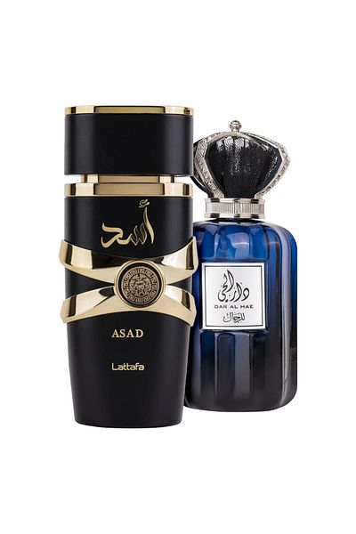 lattafa Package of 2 perfumes Asad 100 ml and Dar Al Hae Men 100 ml