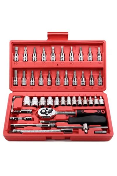 Rovitech Set chei, 46 piese tubulare si surubelnite