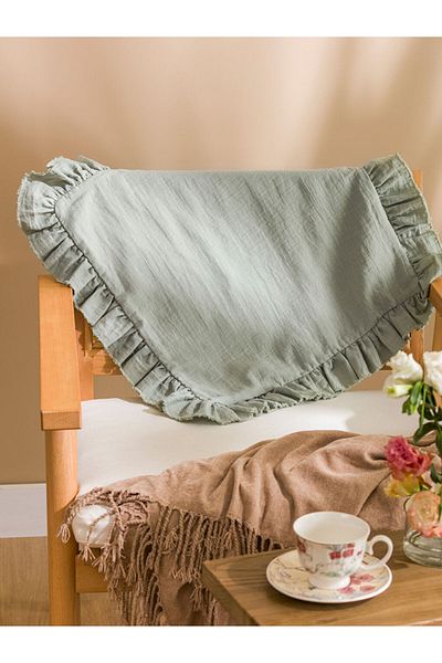 LC Waikiki Green 2 Layer Muslin Throw Pillow Case 45X45 cm