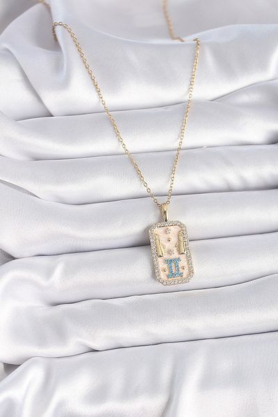 Skygo Women's Necklace with Gold Color 316L Steel Chain and Zircon Stone Detail - Tj-Bko9468