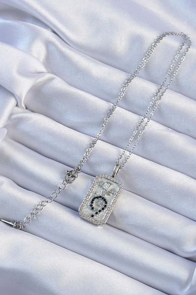 Skygo 316L Steel Chain Silver Color Zircon Stone Minimal Daisy Figured Tarot Necklace - Tj-Bko9224