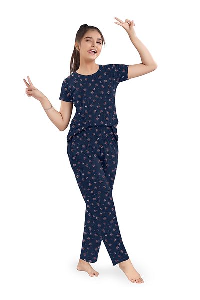 LAUREN SMITH Kids Cotton Loungewear Set – Comfortable Summer T-Shirt & Pajama Bottoms in Cute Prints