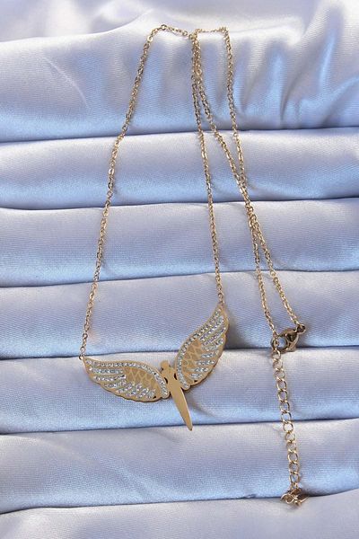 Skygo 316L Steel Gold Color Zircon Stone Micail Necklace - Tj-Bko9263