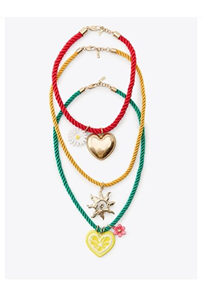 fikoşş Zra Model String Charm Necklace Women's Multicolor