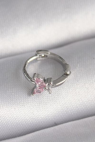 Skygo 316L Steel Silver Color Pink Zircon Stone Butterfly Model Tragus Piercing - Tj-Pr1331