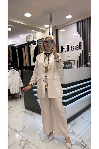 wennew Hijab Design Jacketed Triple Suit