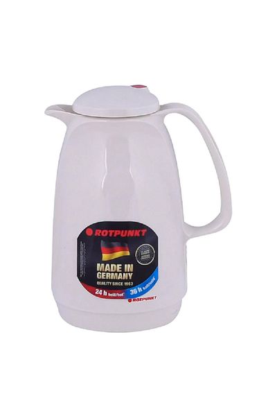 ROTPUNKT High-Quality Metallic Vacuum Jug White 1 Liter