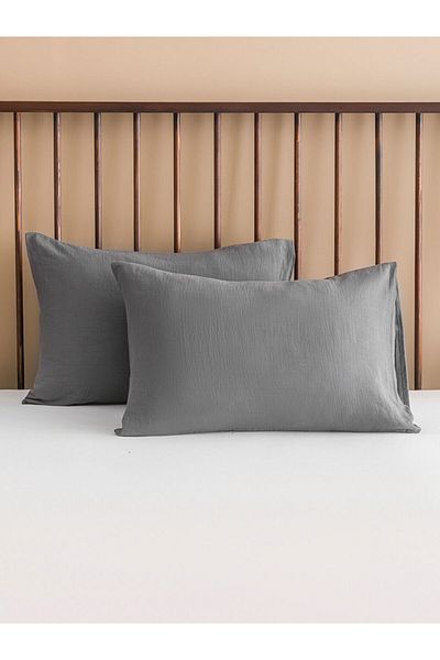 LC Waikiki Anthracite Basic Cotton Pillow Case 2 Pack 50X70 cm