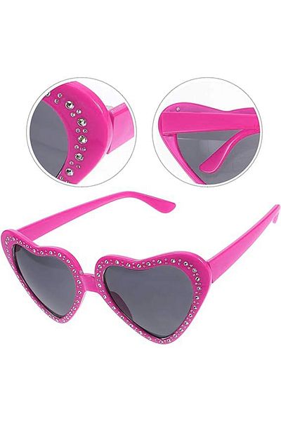 VANCH Pink Heart Stone Party Glasses