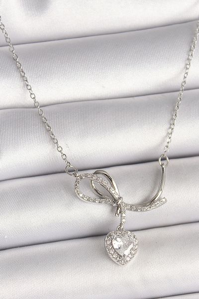 Skygo Chain Seat - Silver Color 316L Steel, Zircon Stone Heart Figure Necklace
