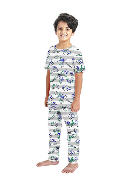 LAUREN SMITH Kids Boys' 100% Cotton Loungewear Set –Trendy Top and Pajama Bottom with Playful Prints