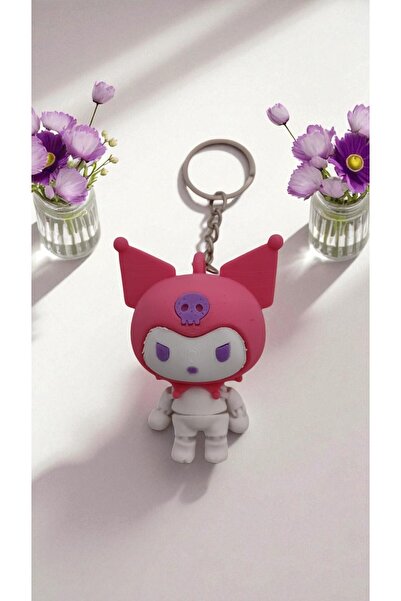 FAMEMUS ACCESSORY 3D Kuromi Character Figured Keychain Set Bag Accessory