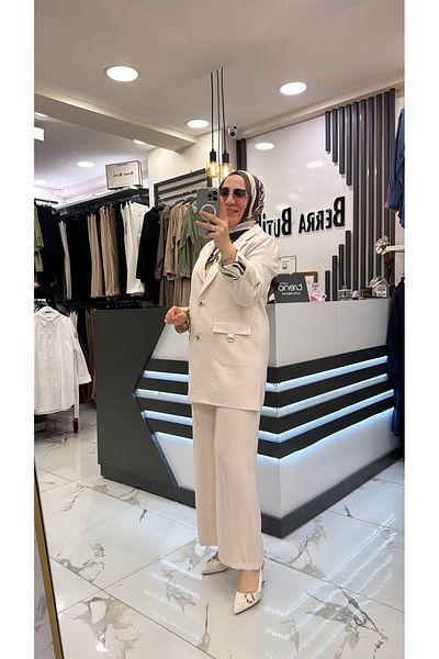 wennew Hijab Design Jacketed Triple Suit