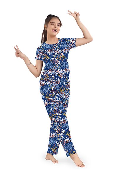 LAUREN SMITH Kids Cotton Loungewear Set – Comfortable Summer T-Shirt & Pajama Bottoms in Cute Prints