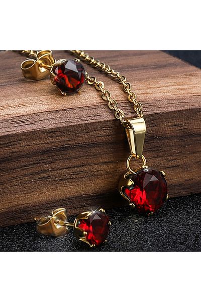 SIC MODA Stainless steel necklace and earrings set Sic Moda 4109