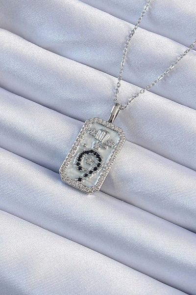 Skygo 316L Steel Chain Silver Color Zircon Stone Minimal Daisy Figured Tarot Necklace - Tj-Bko9224