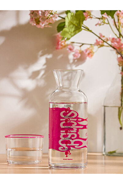 LC Waikiki Çelebi Store'dan Kaliteli Parçalar | Barbie Baskılı Cam Baş Ucu Sürahisi 500 ml