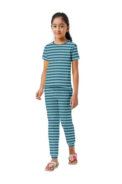 LAUREN SMITH Kids Boys' 100% Cotton Loungewear Set –Trendy Top and Pajama Bottom with Playful Prints
