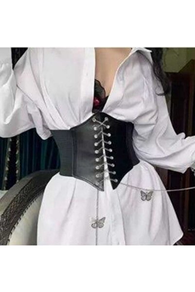 modaes butik kadın kelebekli korse kemer