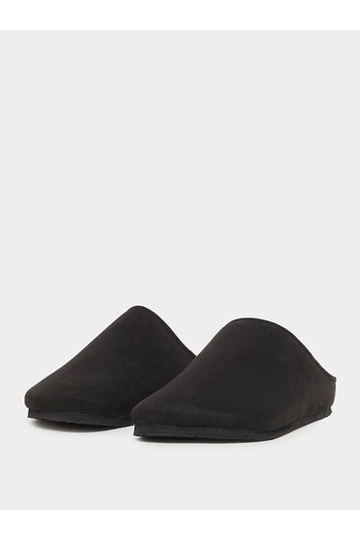 Styli Plain Round Toe Faux Suede Clog Sandals